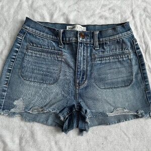 High waisted denim shorts